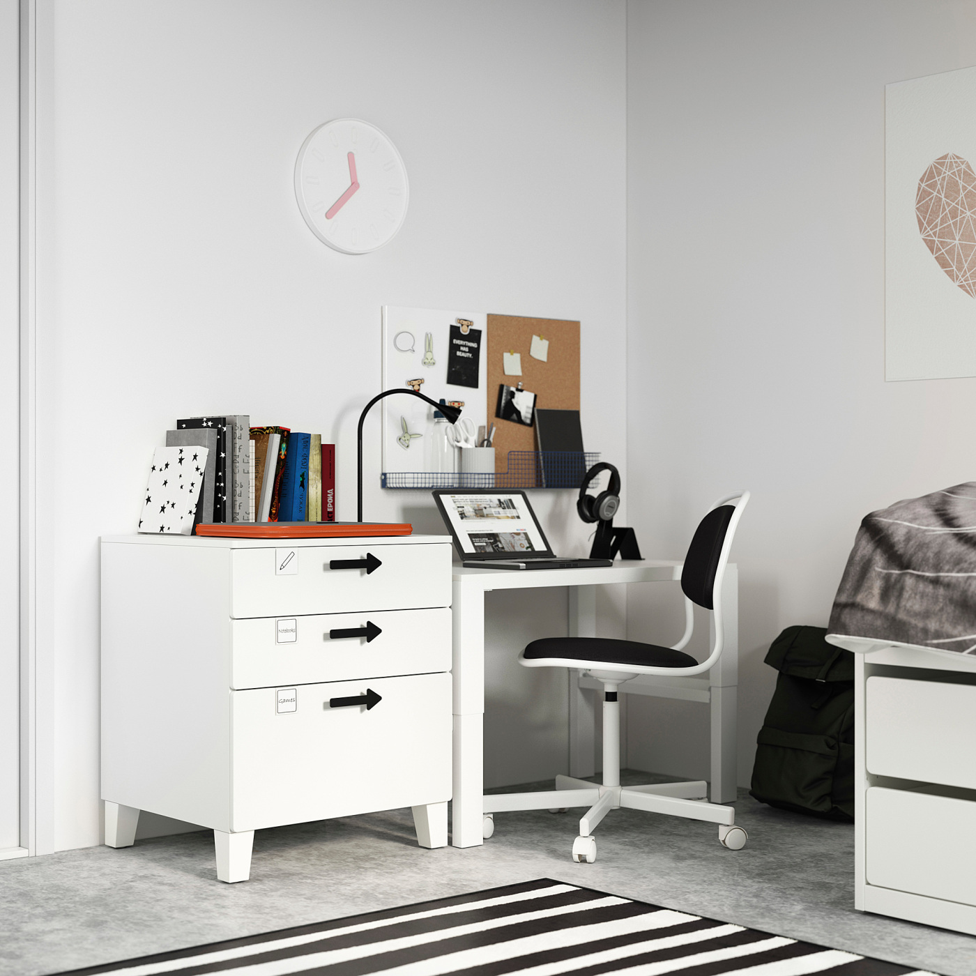 【組立済】IKEA PLATSA 3段チェスト ホワイト SMÅSTAD / PLATSA chest of 3 drawers white/white - IKEA