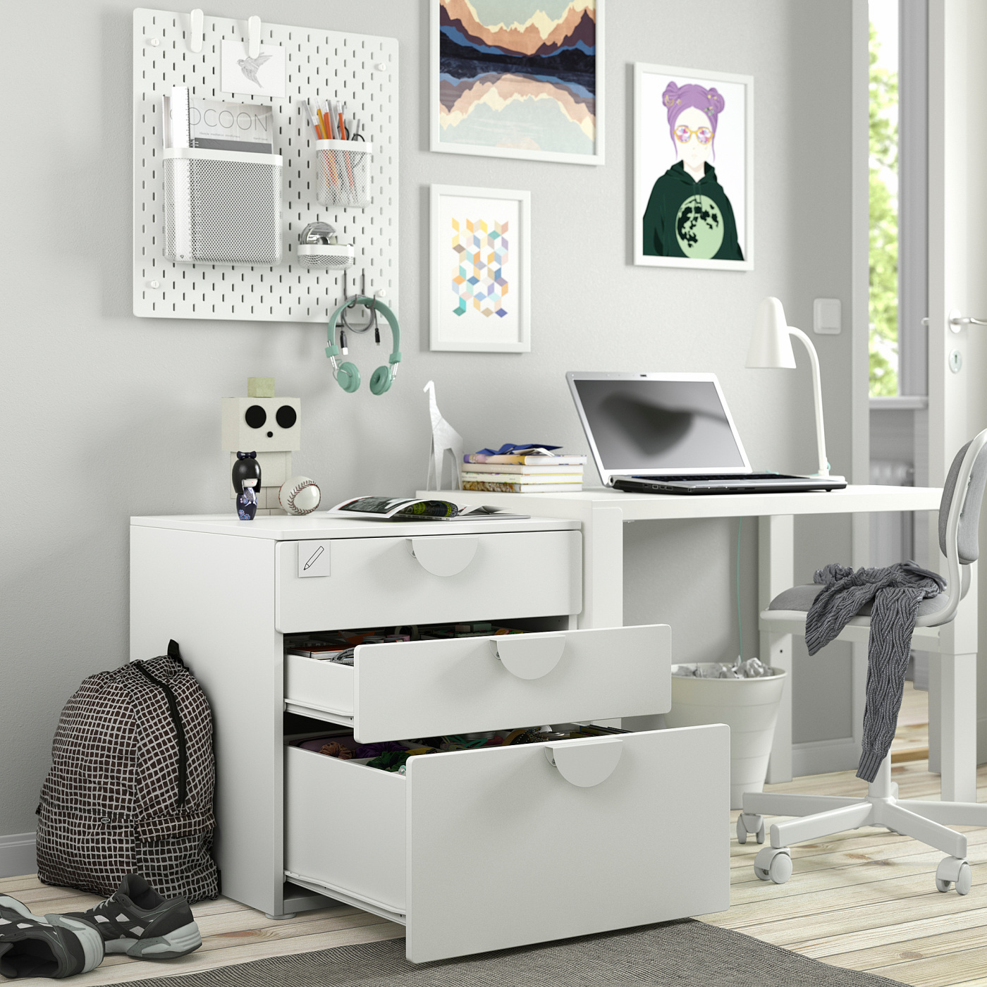 SMÅSTAD / PLATSA chest of 3 drawers white/white - IKEA