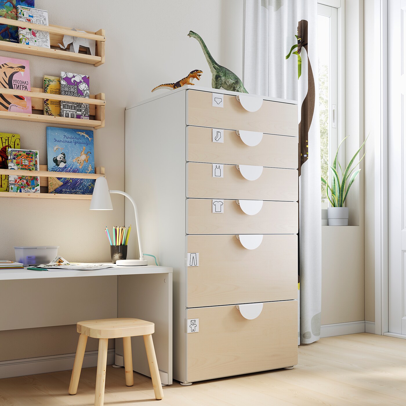SMASTAD PLATSA chest of 6 drawers white birch IKEA