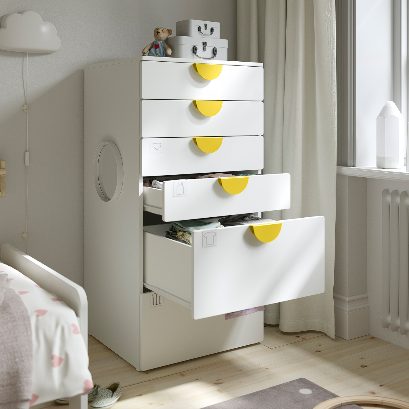 SMÅSTAD / PLATSA chest of 6 drawers white/birch - IKEA