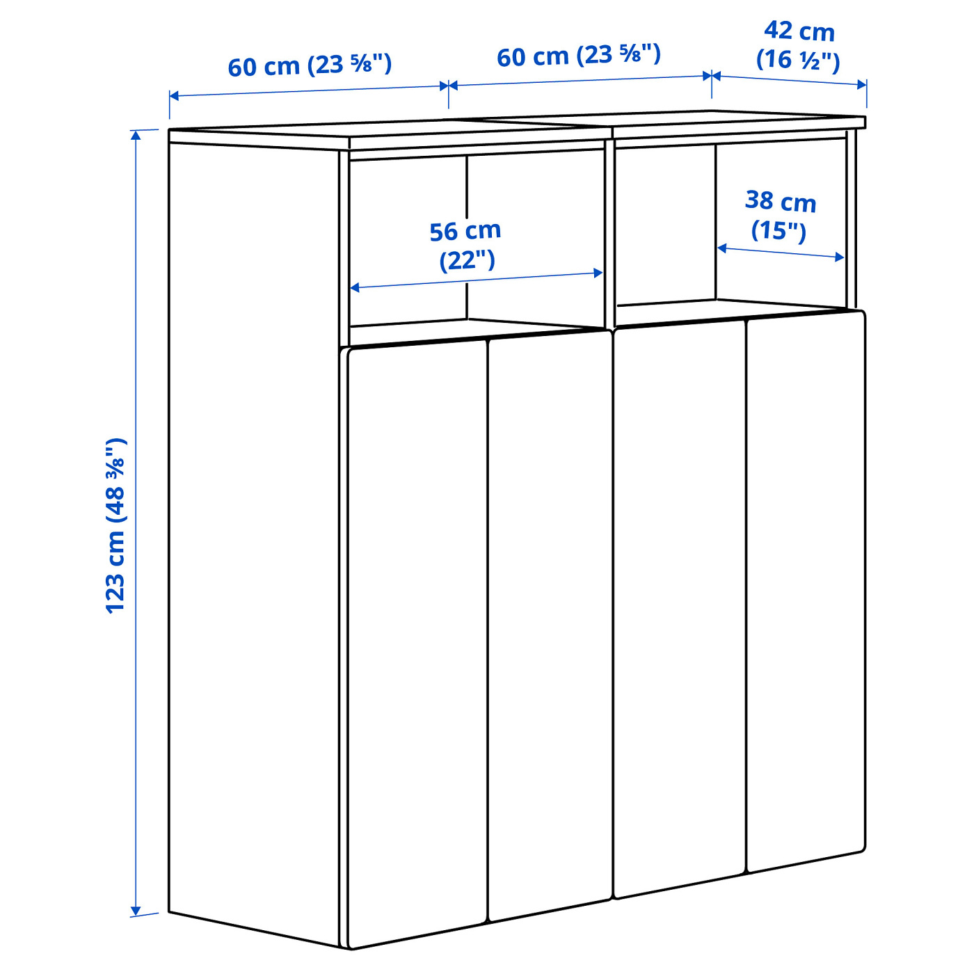 SMÅSTAD / PLATSA storage combination white/birch with 6 shelves - IKEA