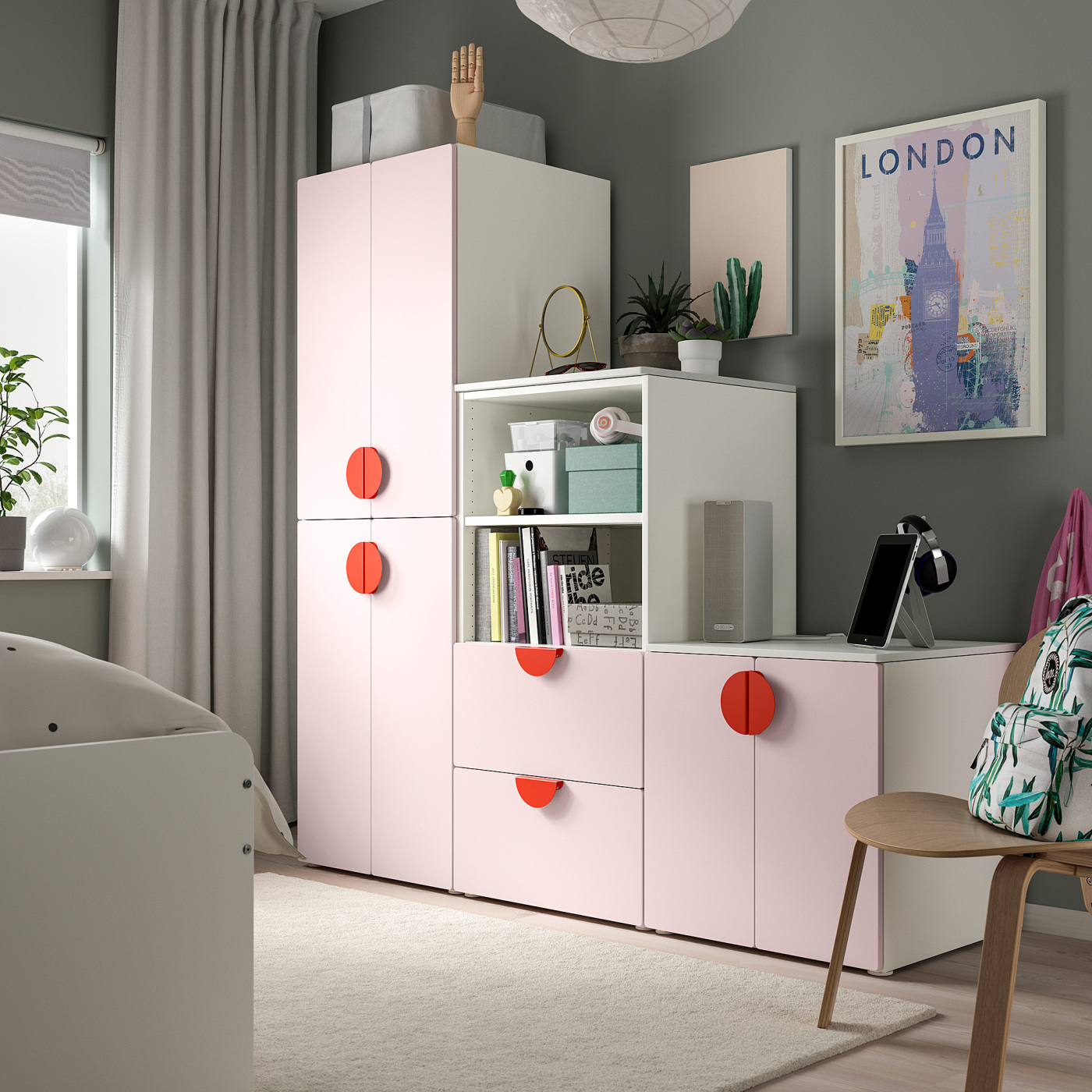 SMÅSTAD / PLATSA storage combination white/pale pink - IKEA