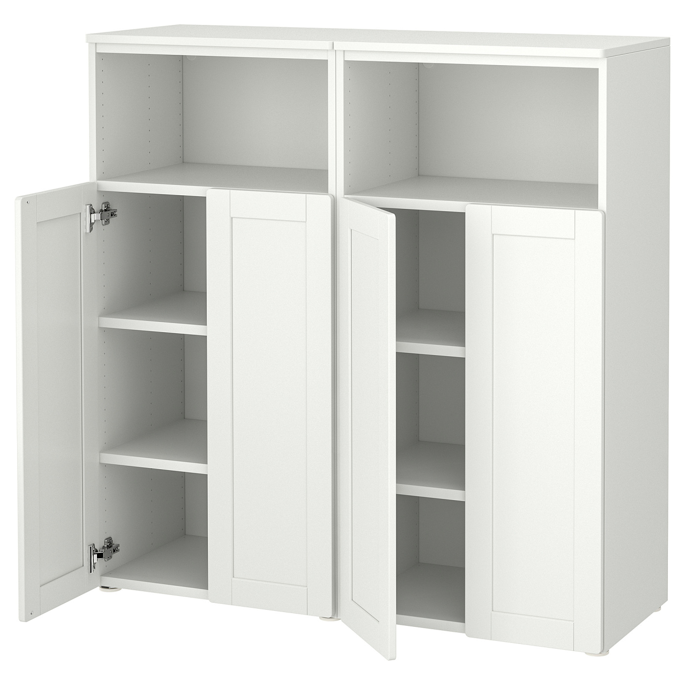 SMÅSTAD / PLATSA storage combination white/with frame with 6