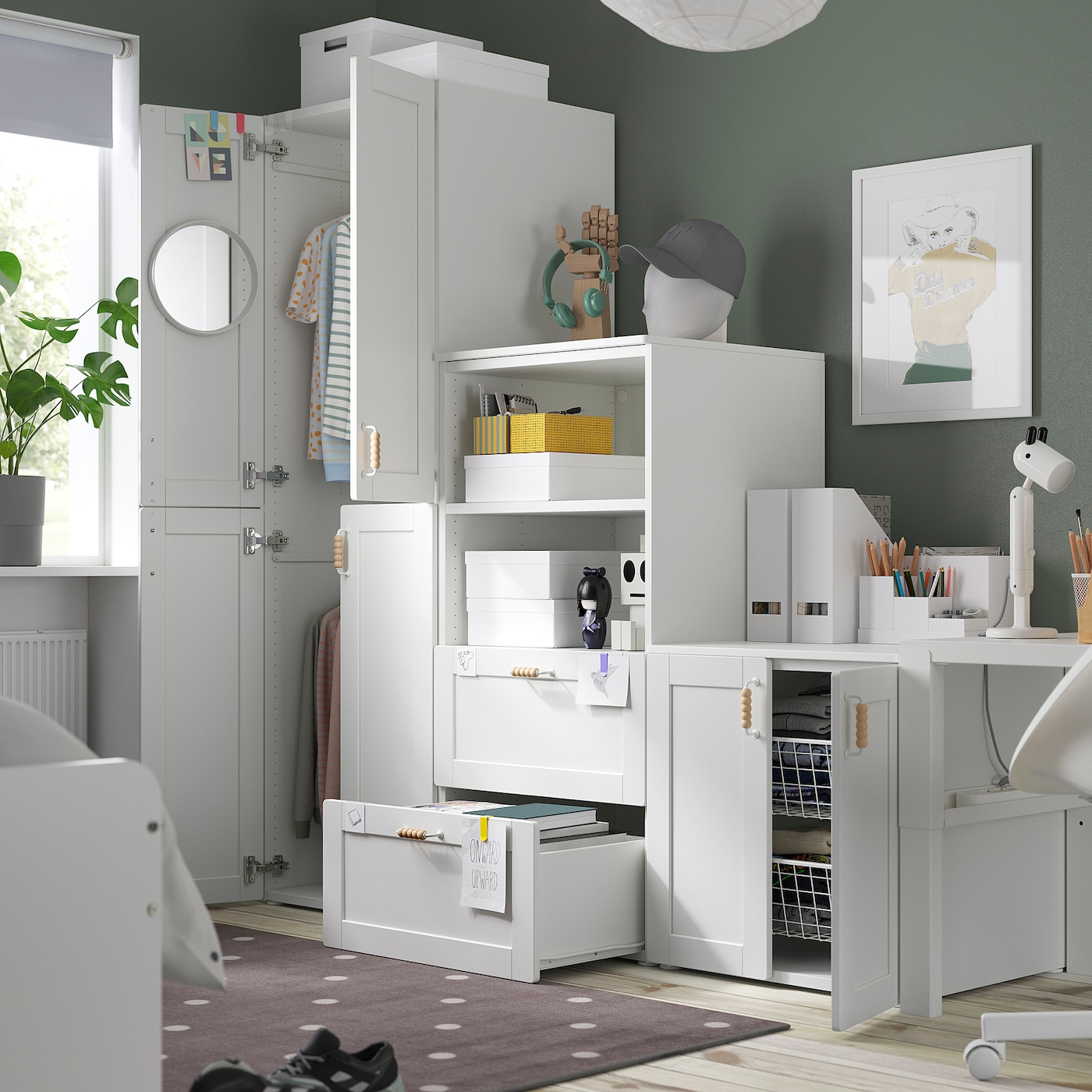 SMÅSTAD / PLATSA storage combination white/with frame - IKEA