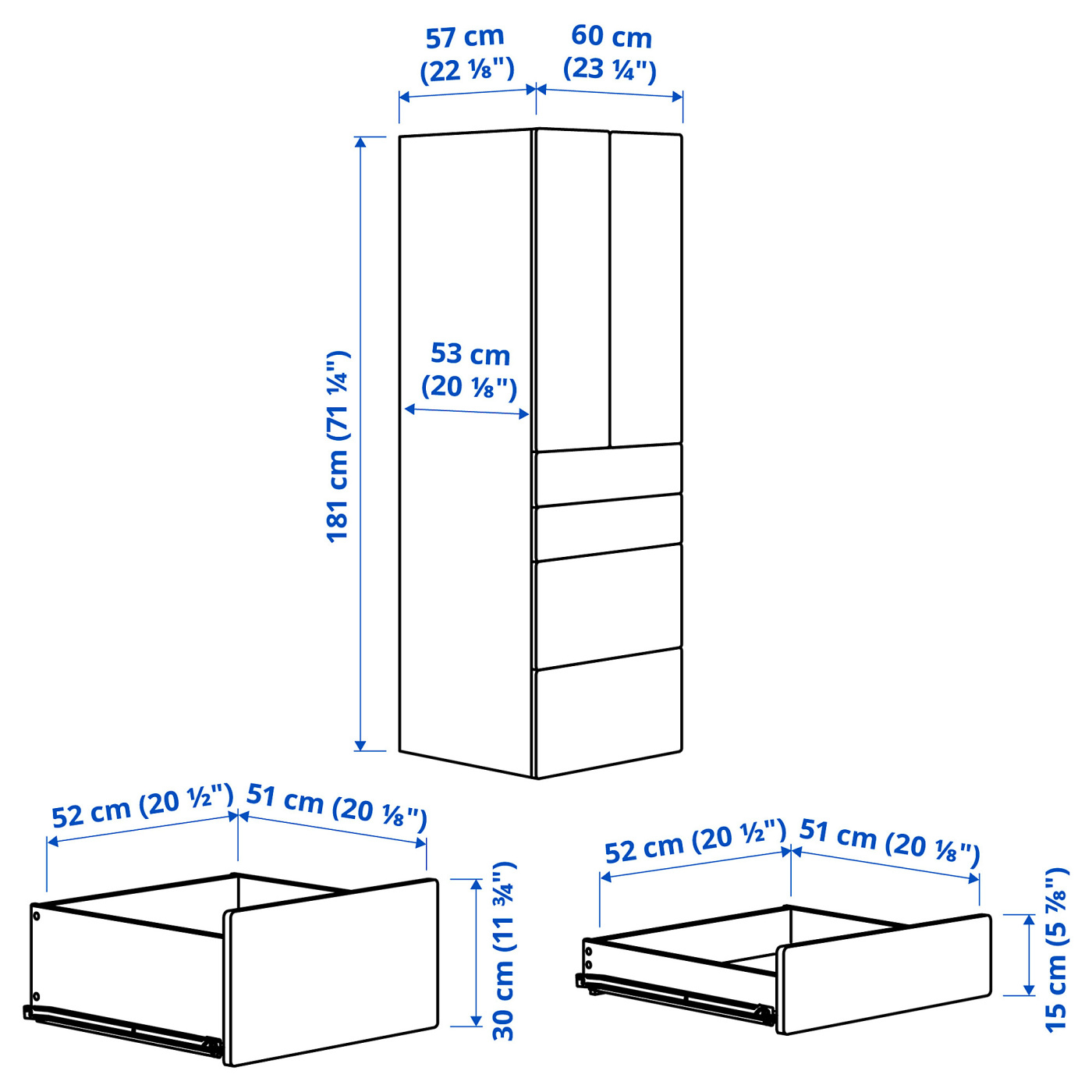 SMÅSTAD / PLATSA wardrobe white lilac/with 4 drawers - IKEA