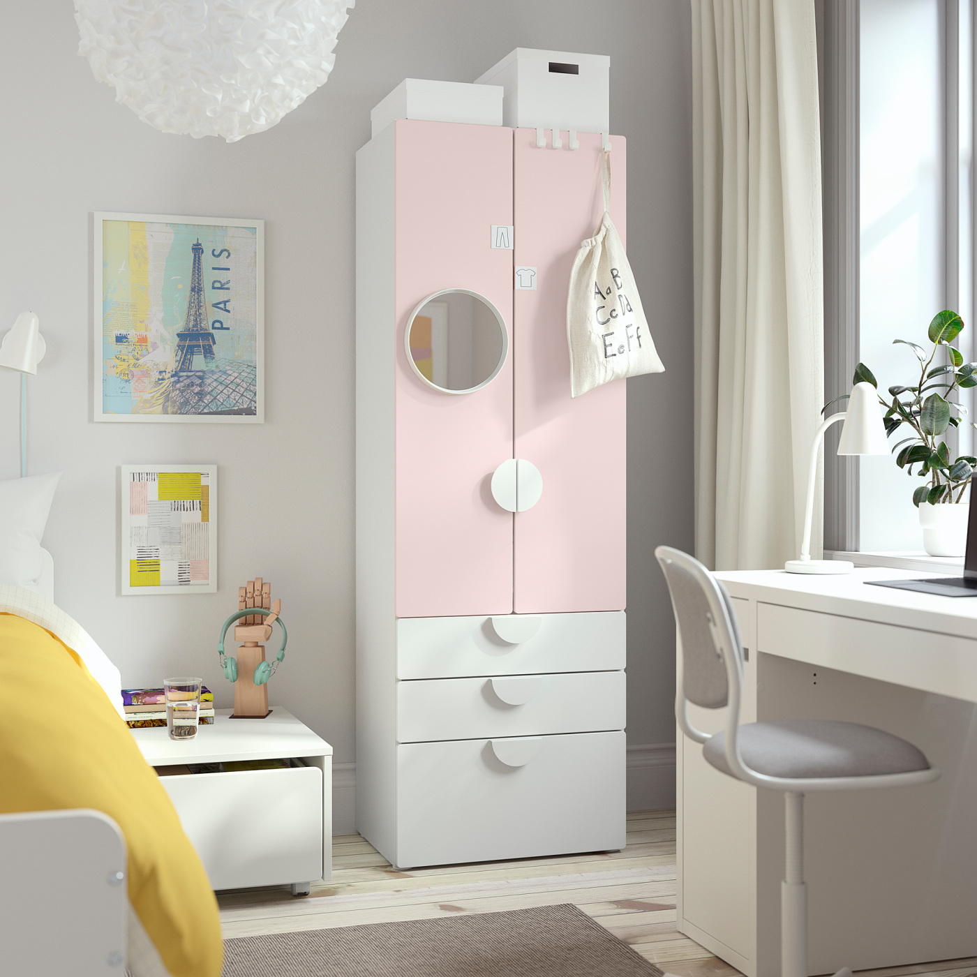 SMÅSTAD / PLATSA wardrobe white pale pink/with 3 drawers - IKEA SMÅSTAD / PLATSA wardrobe white pale pink/with 3 drawers - IKEA