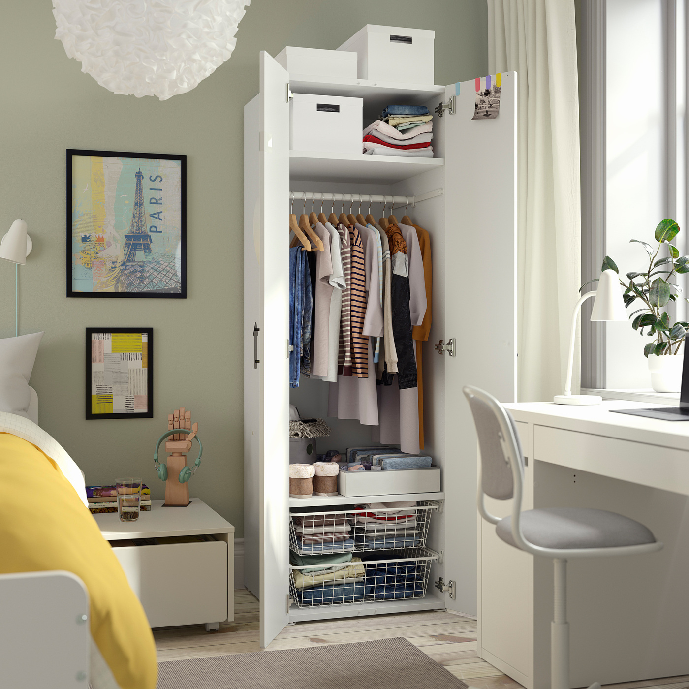 SMÅSTAD / PLATSA wardrobe white/pale pink - IKEA