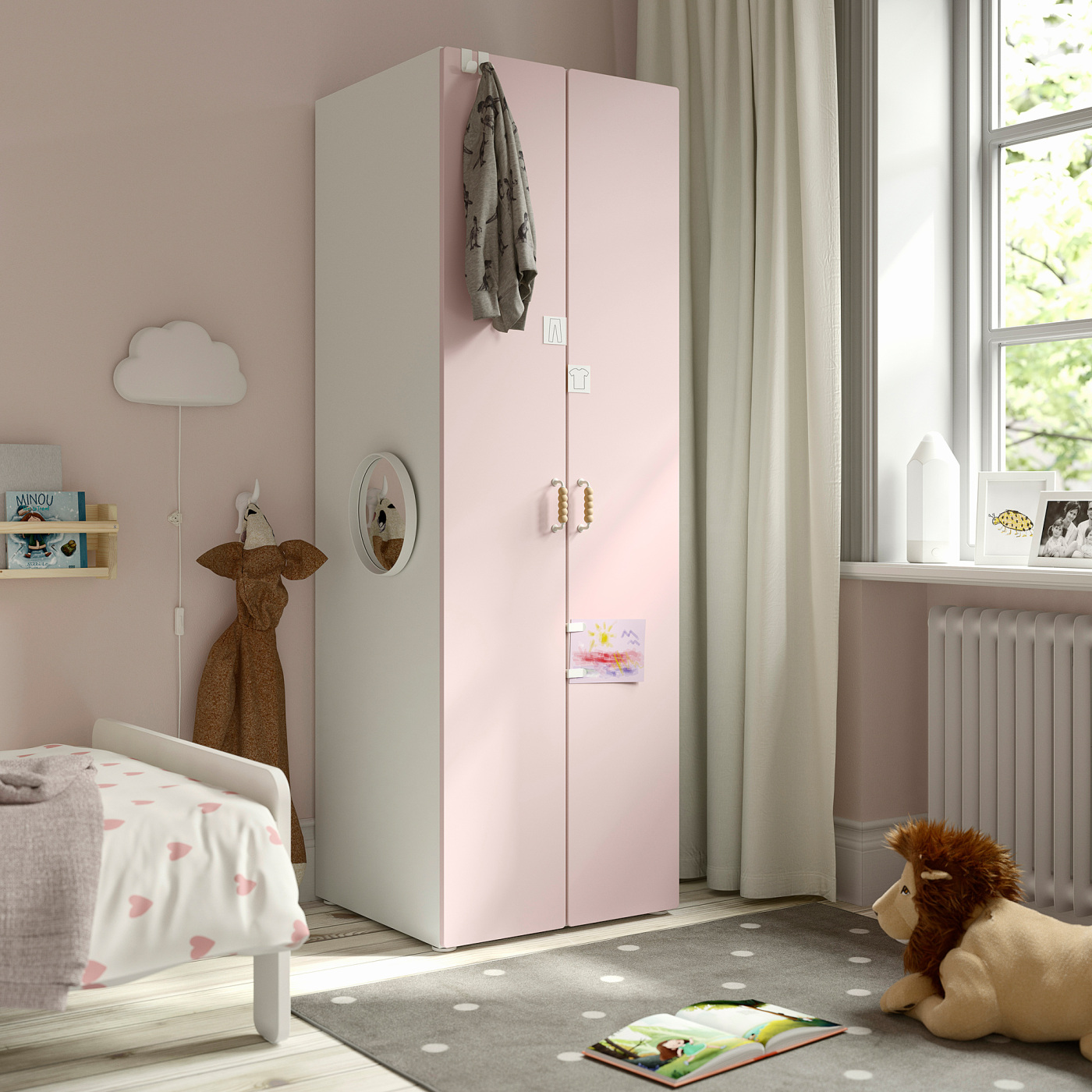 SMÅSTAD / PLATSA wardrobe white/pale pink - IKEA