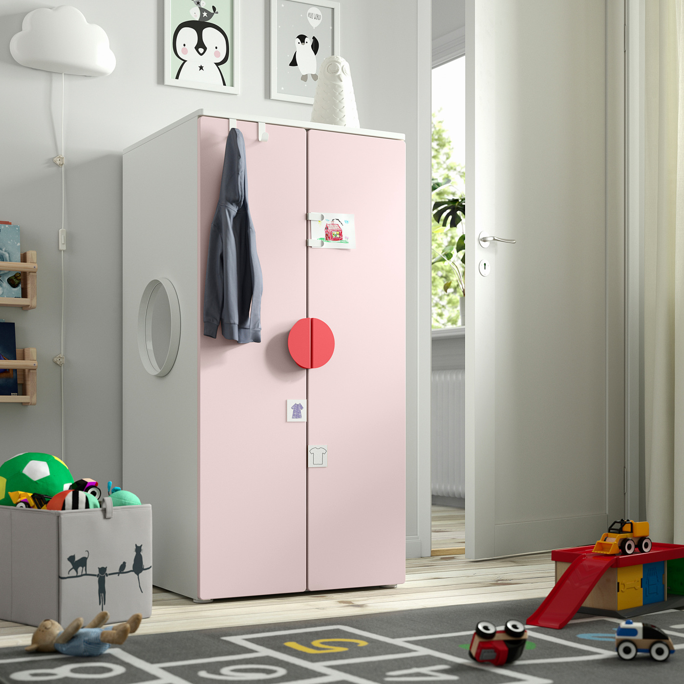 SMÅSTAD / PLATSA wardrobe white/pale pink - IKEA