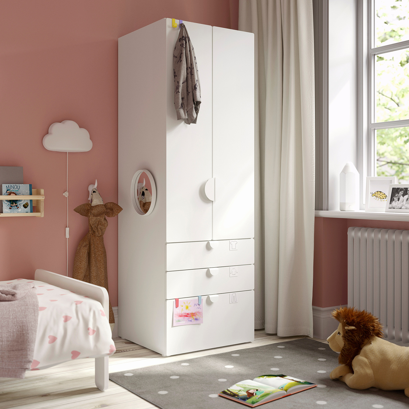 SMÅSTAD / PLATSA wardrobe white white/with 3 drawers - IKEA