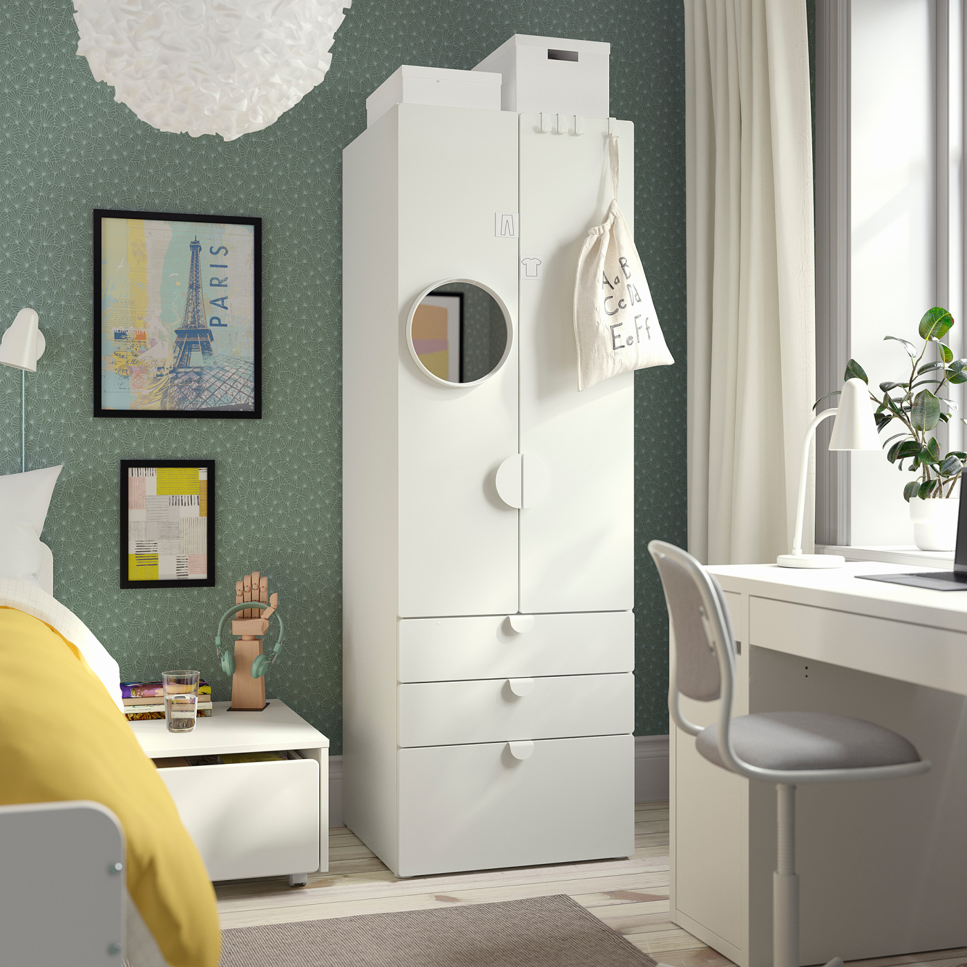 SMÅSTAD / PLATSA wardrobe white white/with 3 drawers - IKEA
