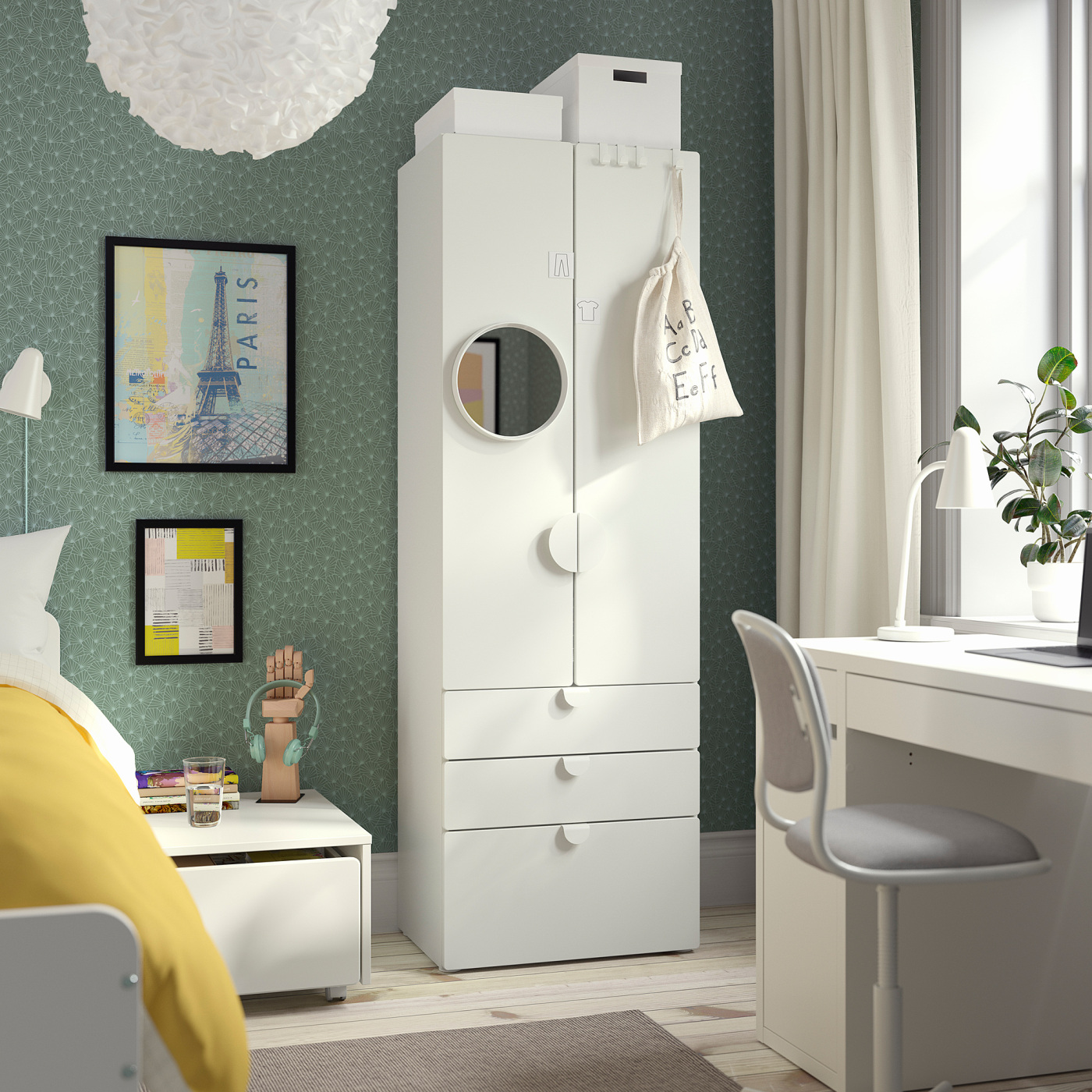 SMÅSTAD / PLATSA wardrobe white white/with 3 drawers - IKEA