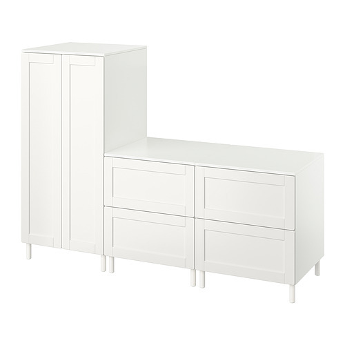 PLATSA wardrobe with 3 doors white/Fonnes white - IKEA