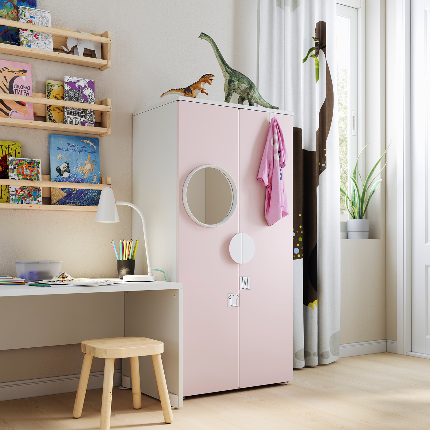 0320-019 ★リユースのサカイ春日部店★IKEA　チェスト　ピンク/ホワイト SMÅSTAD / PLATSA wardrobe white/pale pink - IKEA