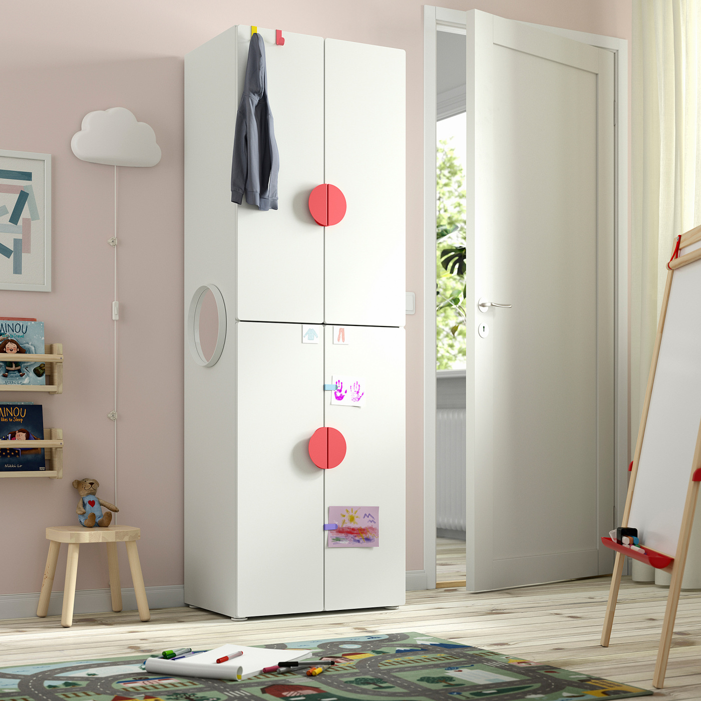 SMÅSTAD wardrobe white white/with 2 clothes rails - IKEA