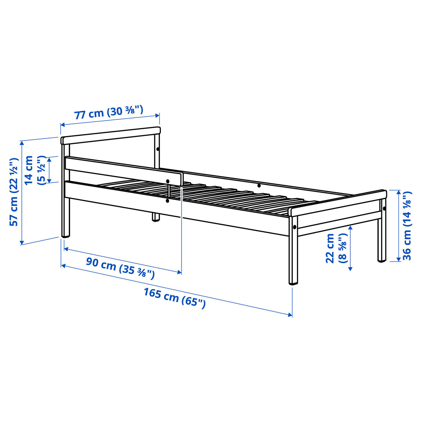 SNIGLAR bed frame with slatted bed base birch - IKEA