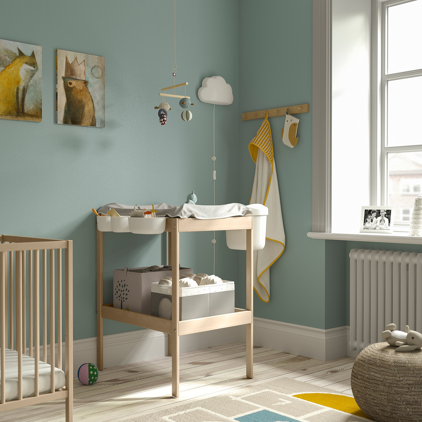 SNIGLAR changing table birch/white - IKEA