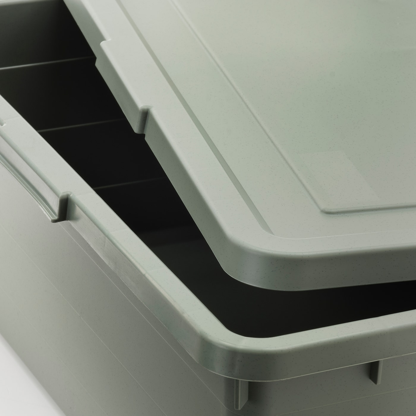 SOCKERBIT storage box with lid grey-green - IKEA