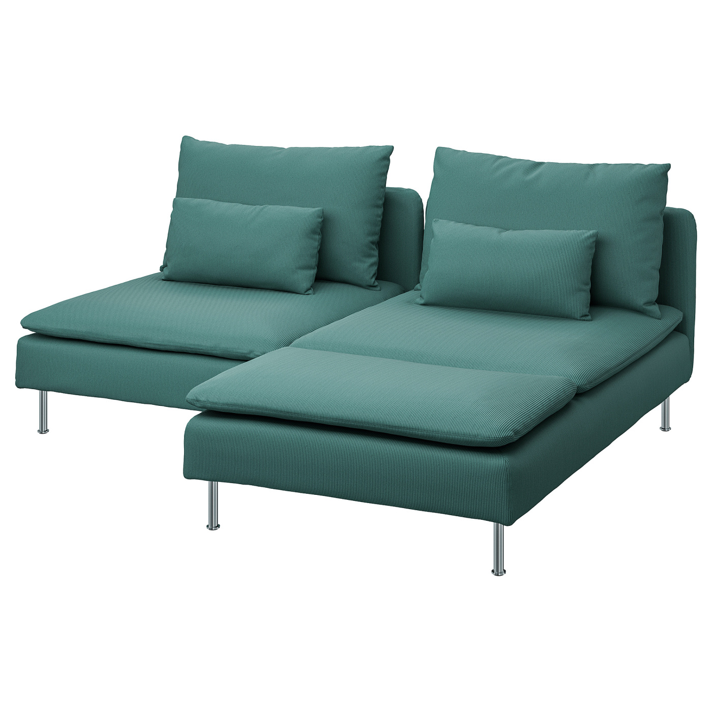 SÖDERHAMN 2-seat sofa with chaise longue Kelinge grey-turquoise - IKEA