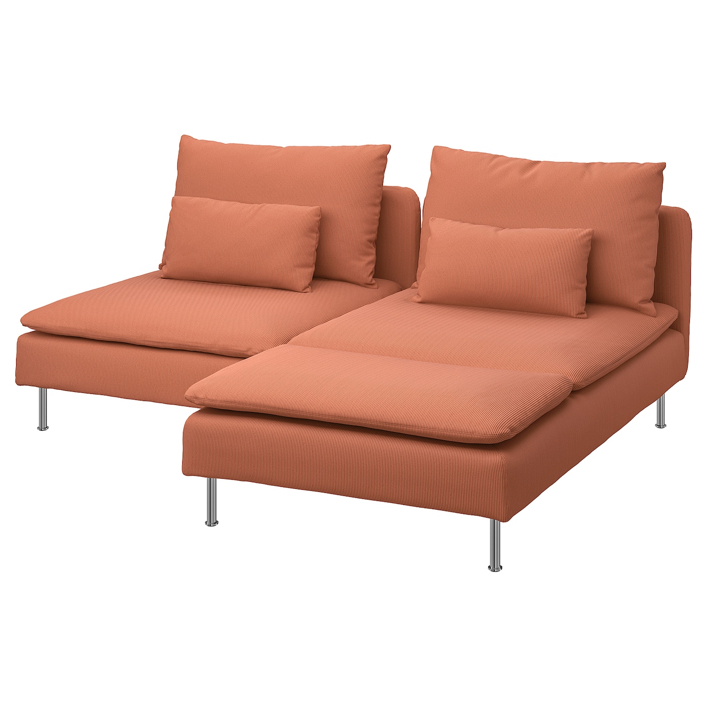 SÖDERHAMN 2-seat sofa with chaise longue Kelinge rust - IKEA