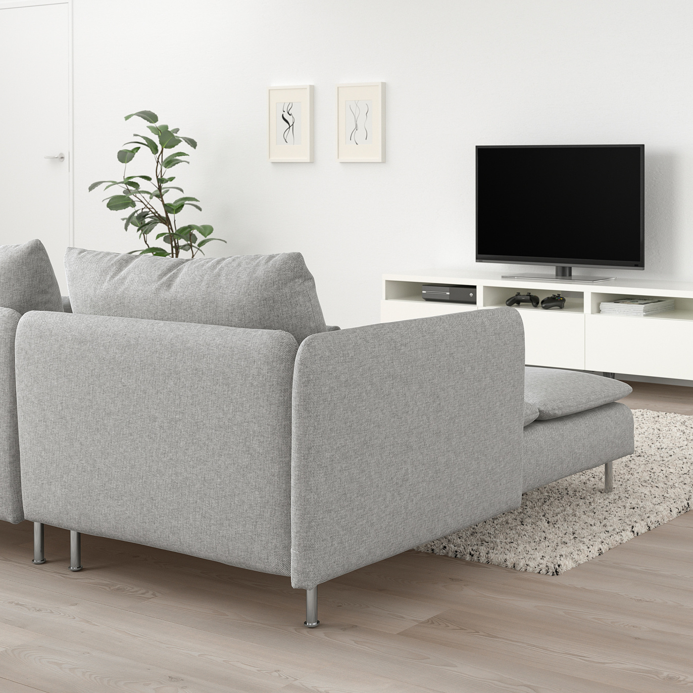 SÖDERHAMN 2-seat sofa with chaise longue with armrest/Tallmyra