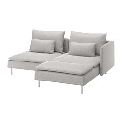 SÖDERHAMN 2-seat sofa with chaise longue with armrest