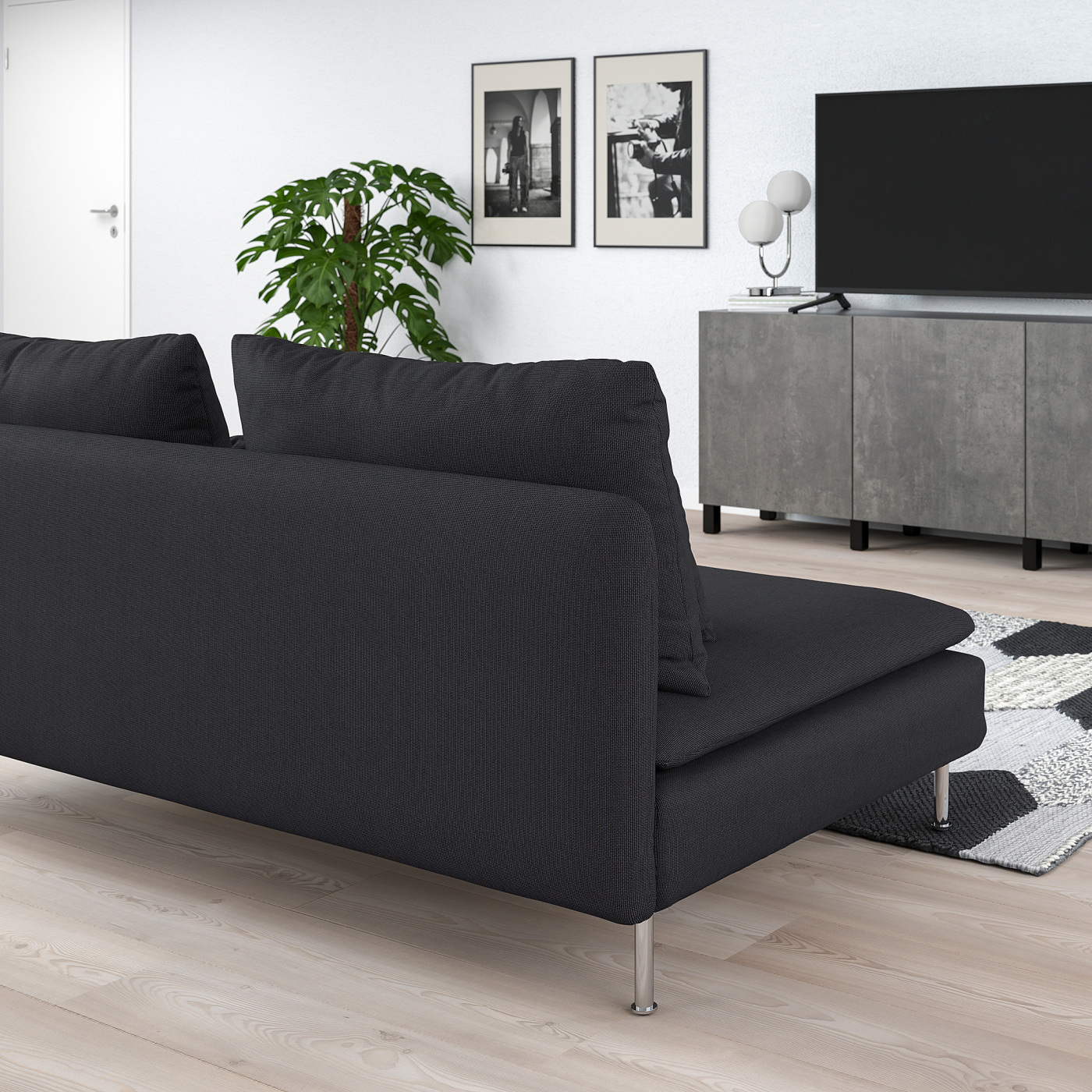 SÖDERHAMN 3-seat section Fridtuna dark grey - IKEA