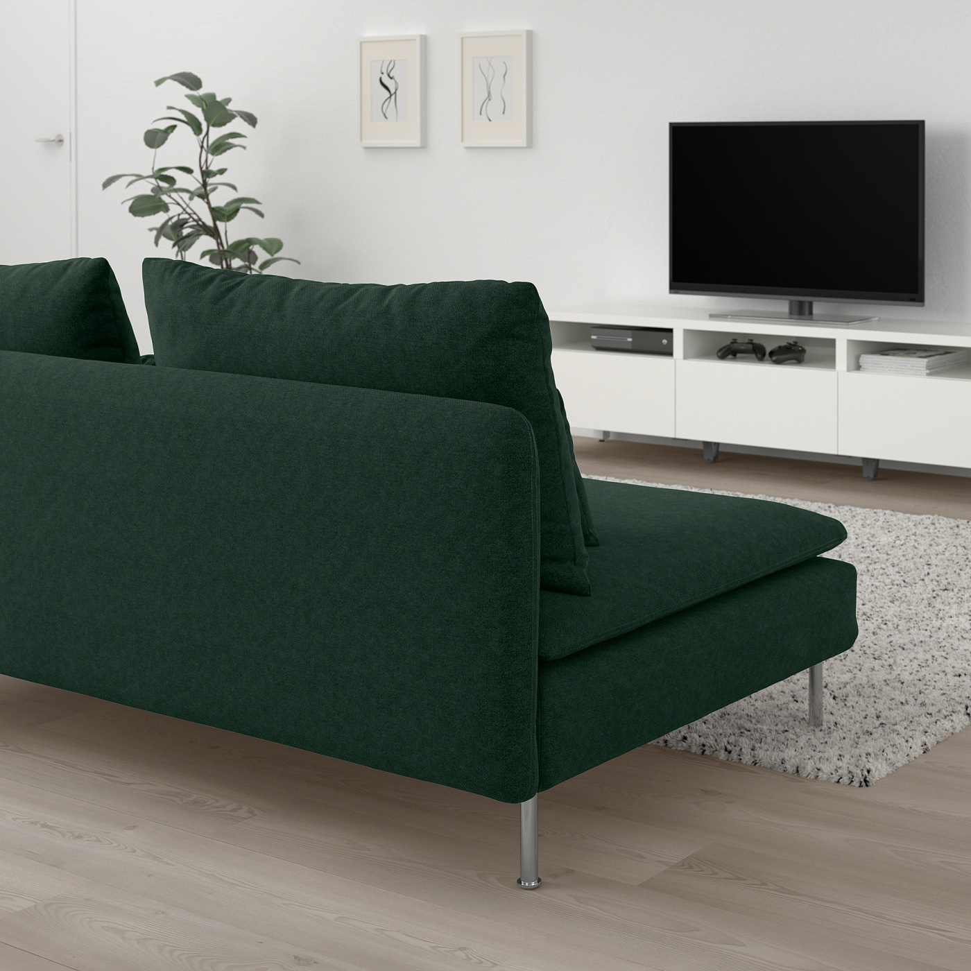 SÖDERHAMN 3-seat section Tallmyra dark green - IKEA