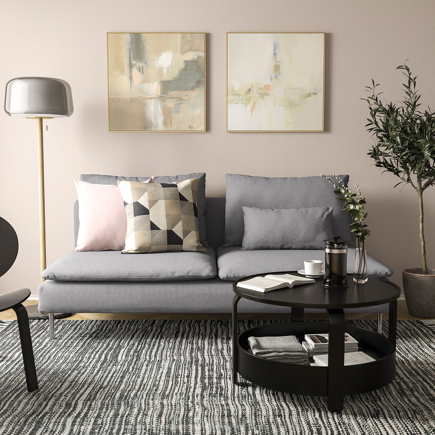 送料含まず SODERHAMN IKEA 3人がけ 白