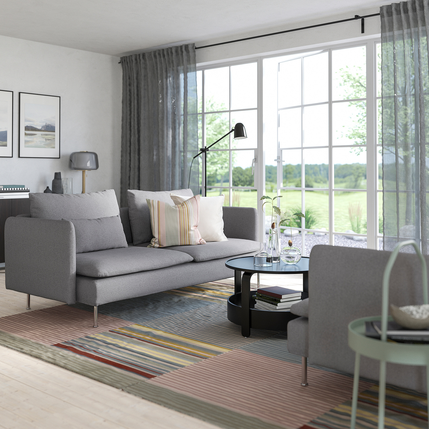 SÖDERHAMN 3-seat sofa Tonerud grey - IKEA