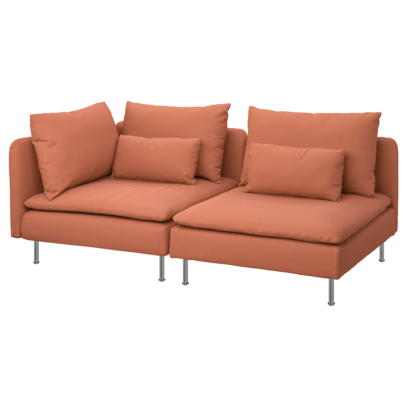 SÖDERHAMN 3-seat sofa with open end/Kelinge rust - IKEA