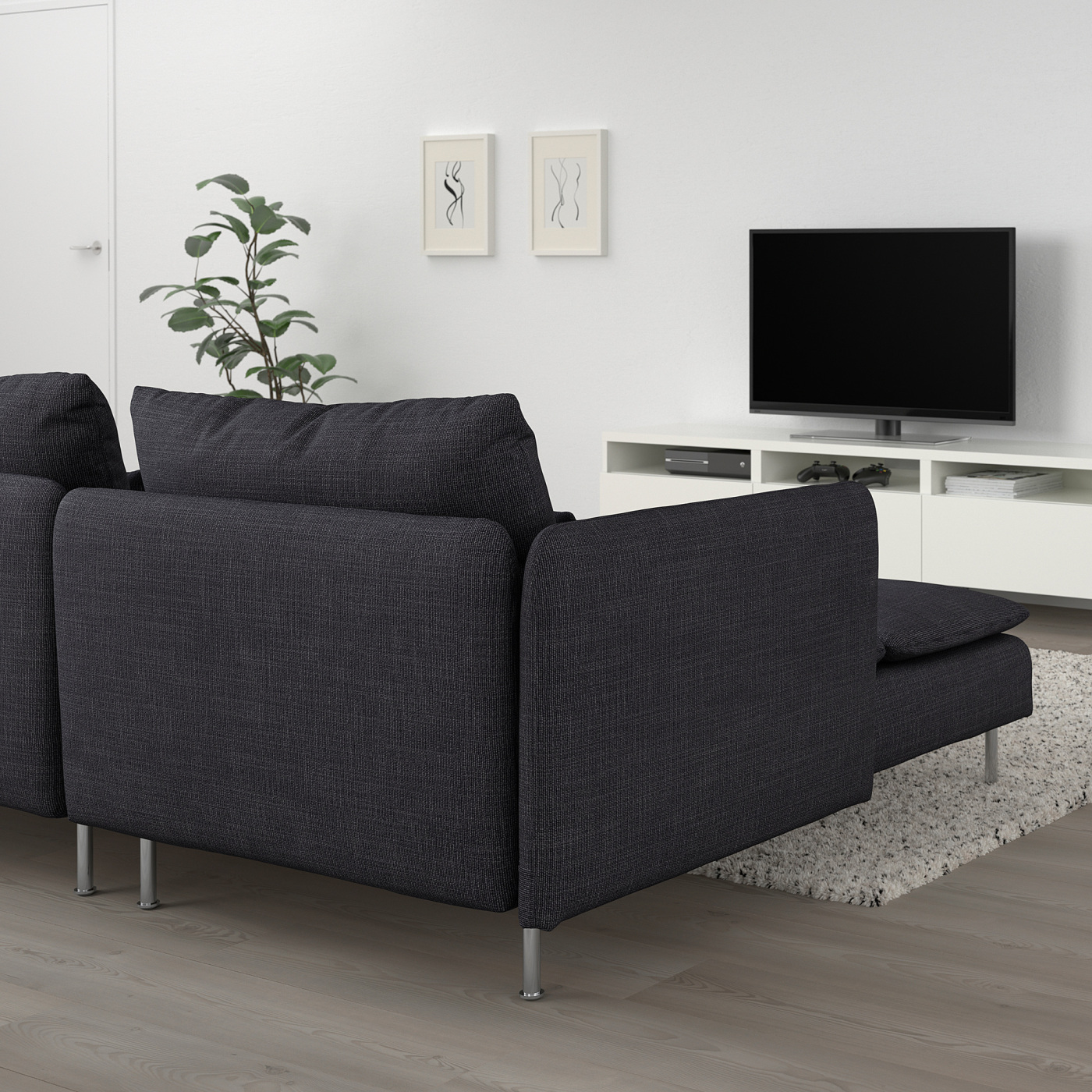 SÖDERHAMN 4-seat sofa with chaise longue and open end/Hillared