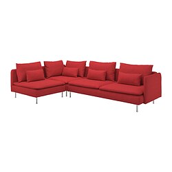 SÖDERHAMN corner sofa, 4-seat with open end/Kelinge grey-turquoise - IKEA