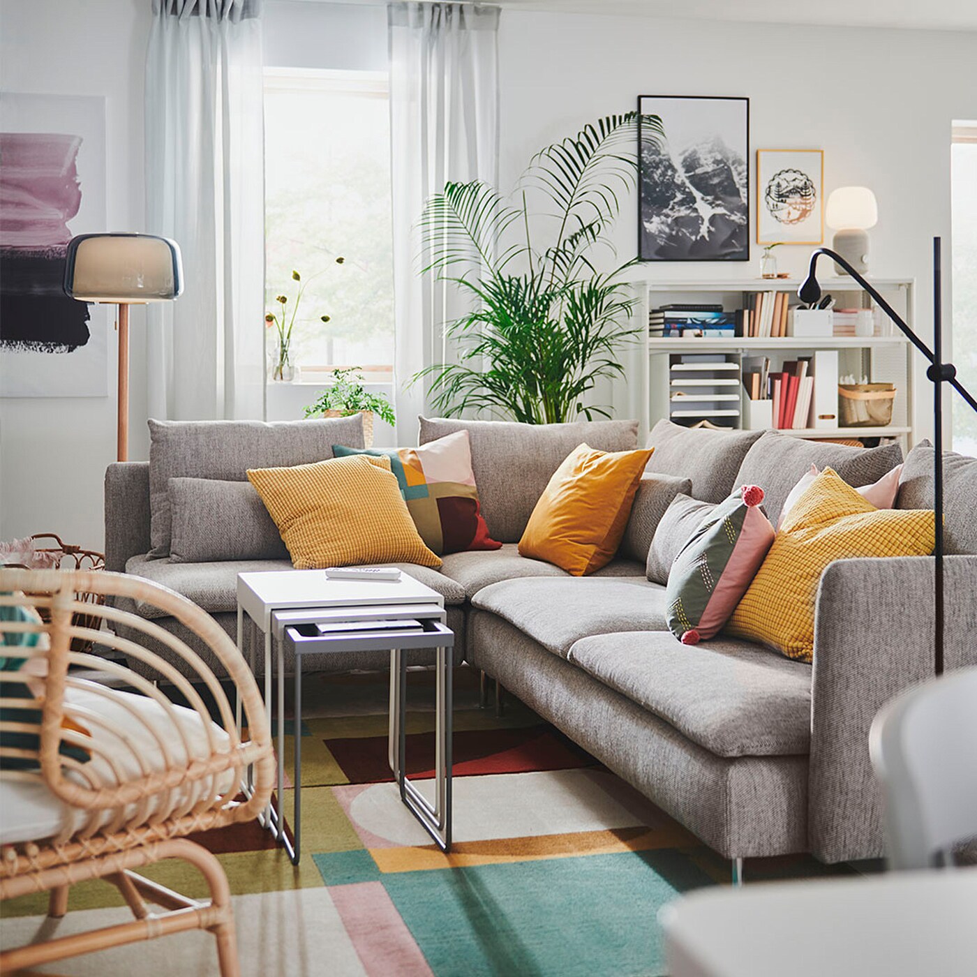 SÖDERHAMN corner sofa, 4-seat with open end/Viarp beige