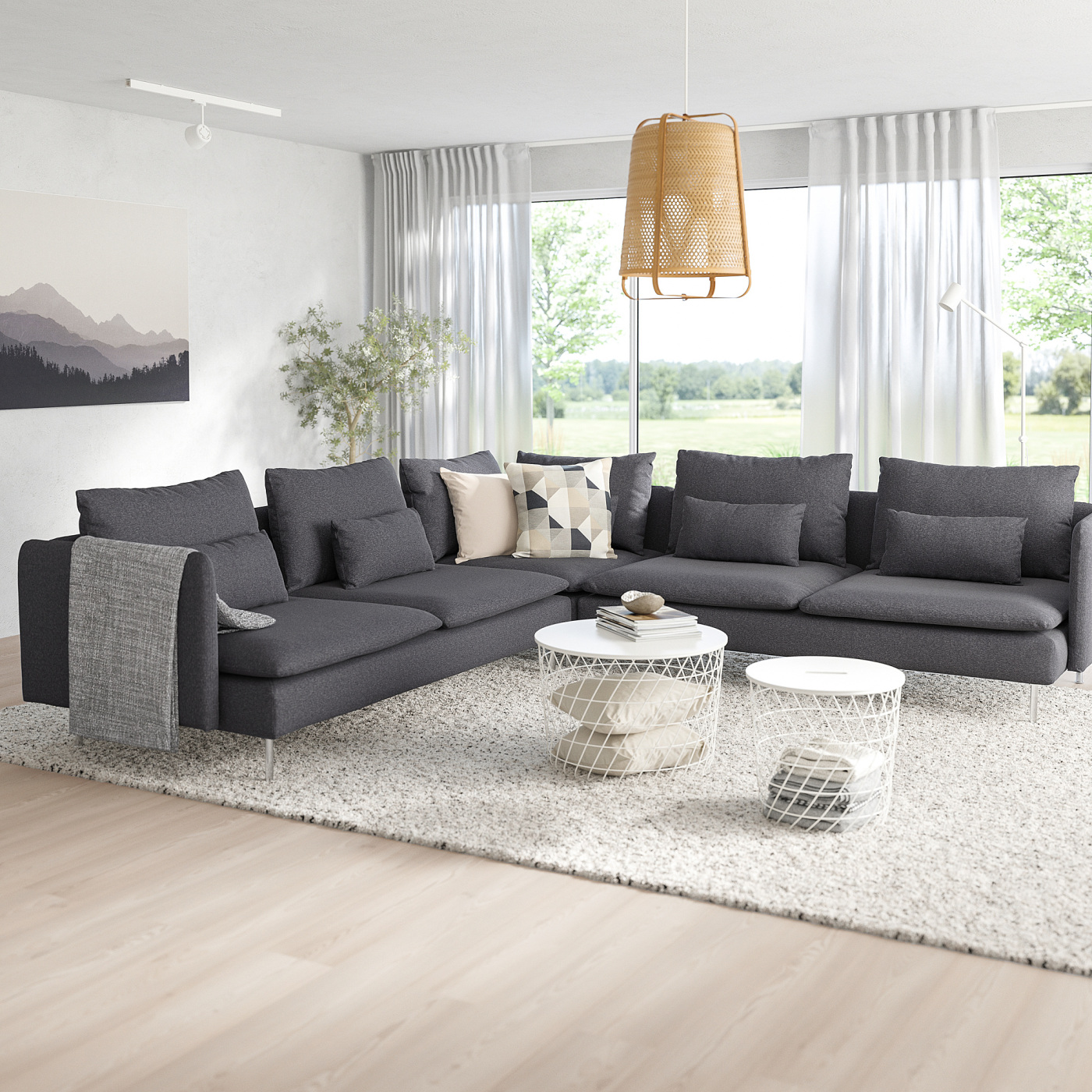 SÖDERHAMN corner sofa, 6-seat Gunnared medium grey - IKEA