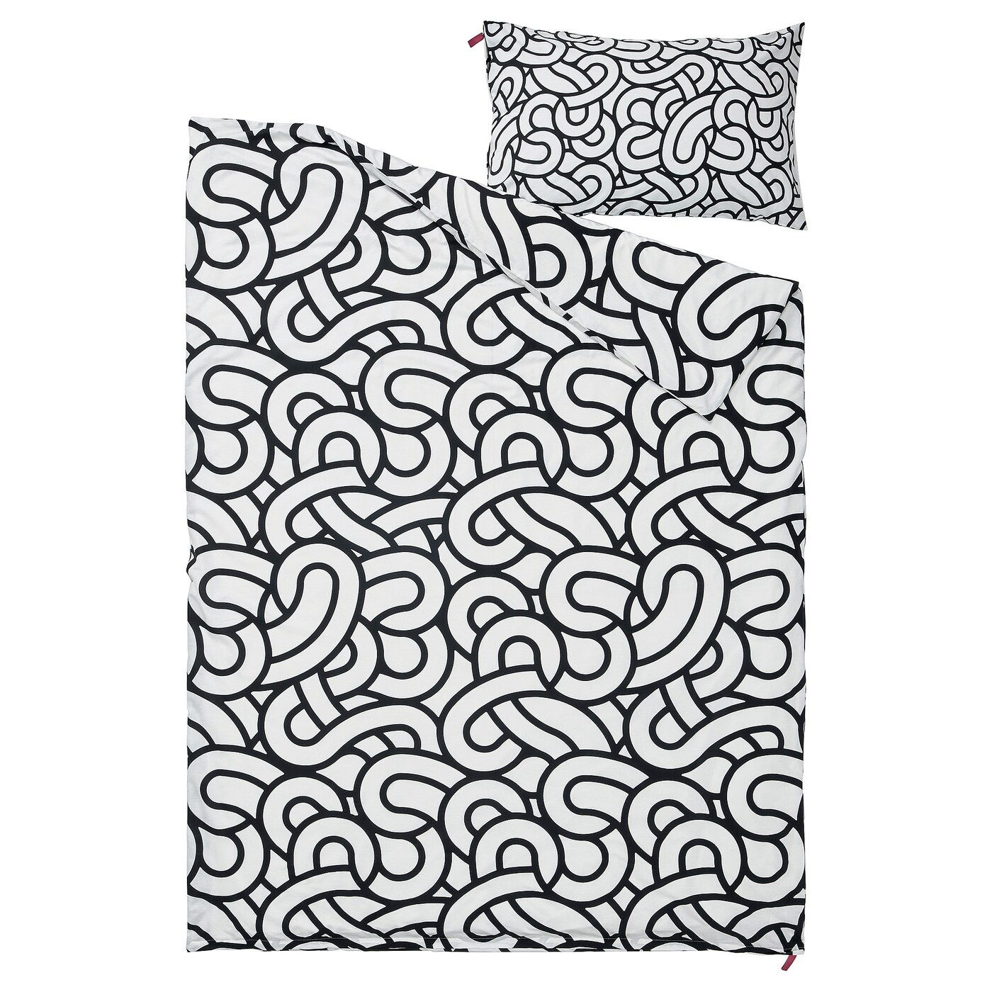 SÖTRÖNN duvet cover and pillowcase white/black/patterned - IKEA