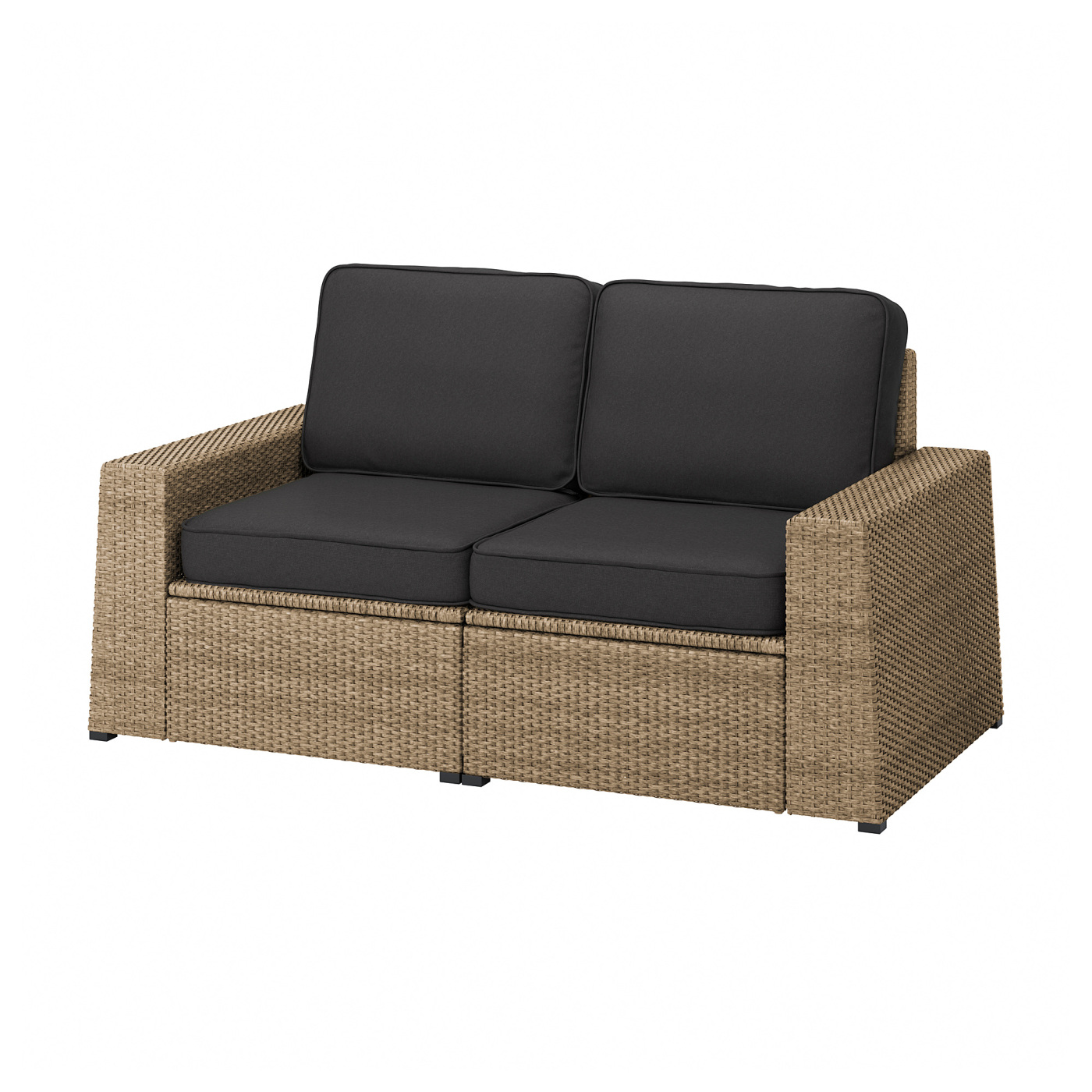 SOLLERÖN 2-seat modular sofa, outdoor brown/Järpön/Duvholmen