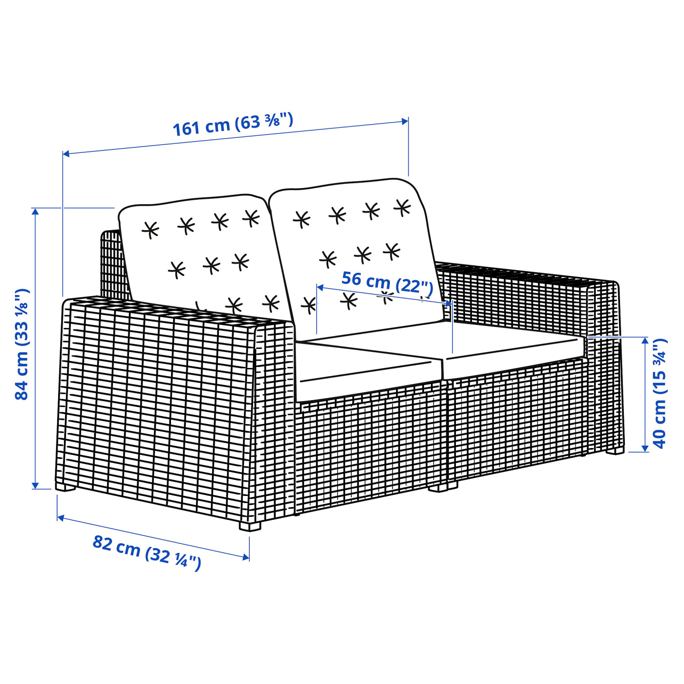 SOLLERÖN 2-seat modular sofa, outdoor dark grey/Kuddarna grey - IKEA