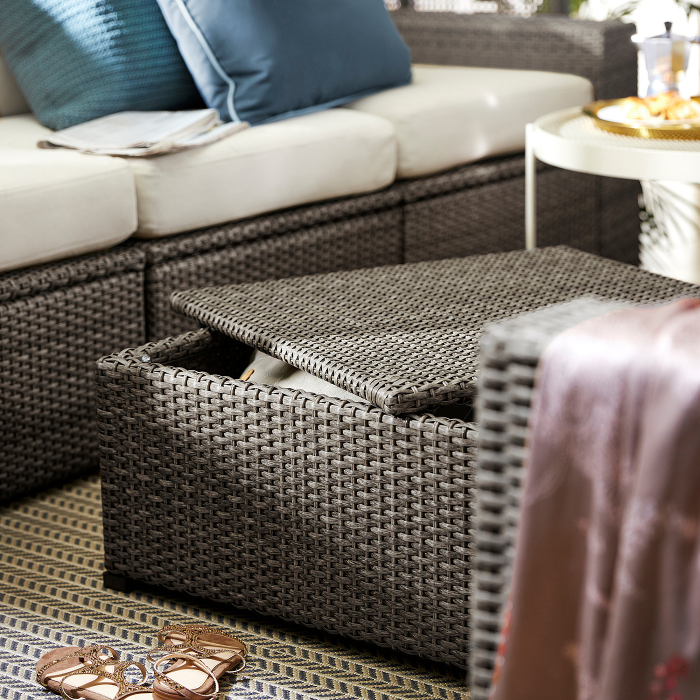SOLLERÖN 3-seat modular sofa, outdoor dark grey/Frösön/Duvholmen