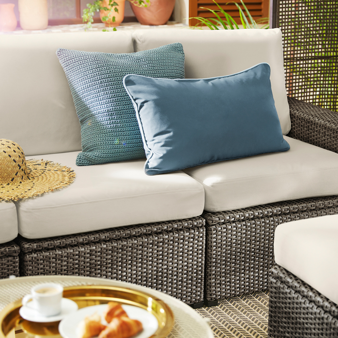 SOLLERÖN 3-seat modular sofa, outdoor dark grey/Frösön/Duvholmen