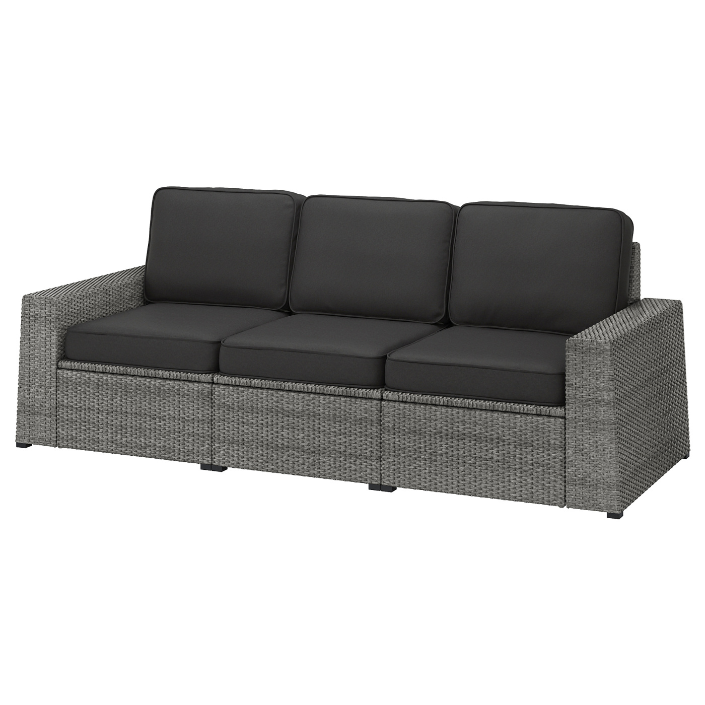 SOLLERÖN 3-seat modular sofa, outdoor dark grey/Järpön/Duvholmen