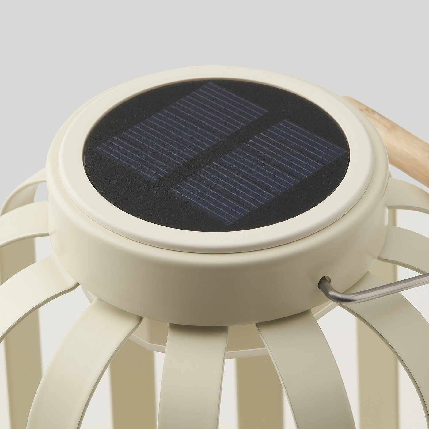SOLVINDEN LED solar-powered floor lamp beige/stripe - IKEA