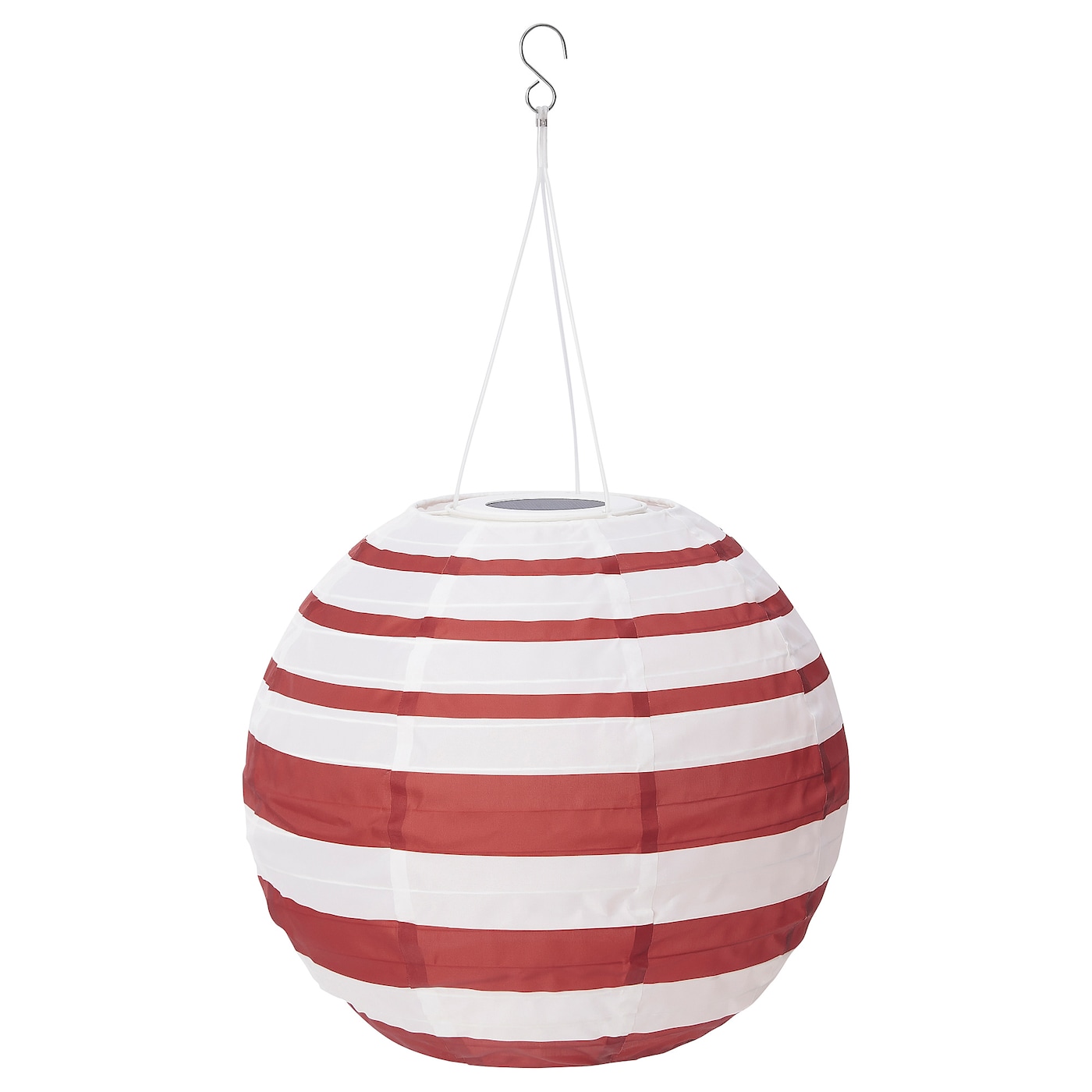 SOLVINDEN LED solar-powered pendant lamp outdoor globe/red stripe