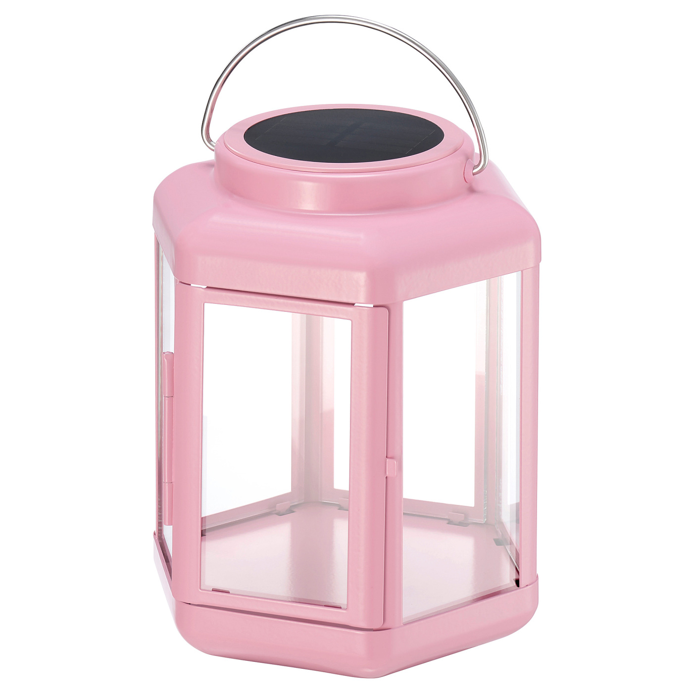 SOLVINDEN LED solar-powered table lamp lantern/pink - IKEA