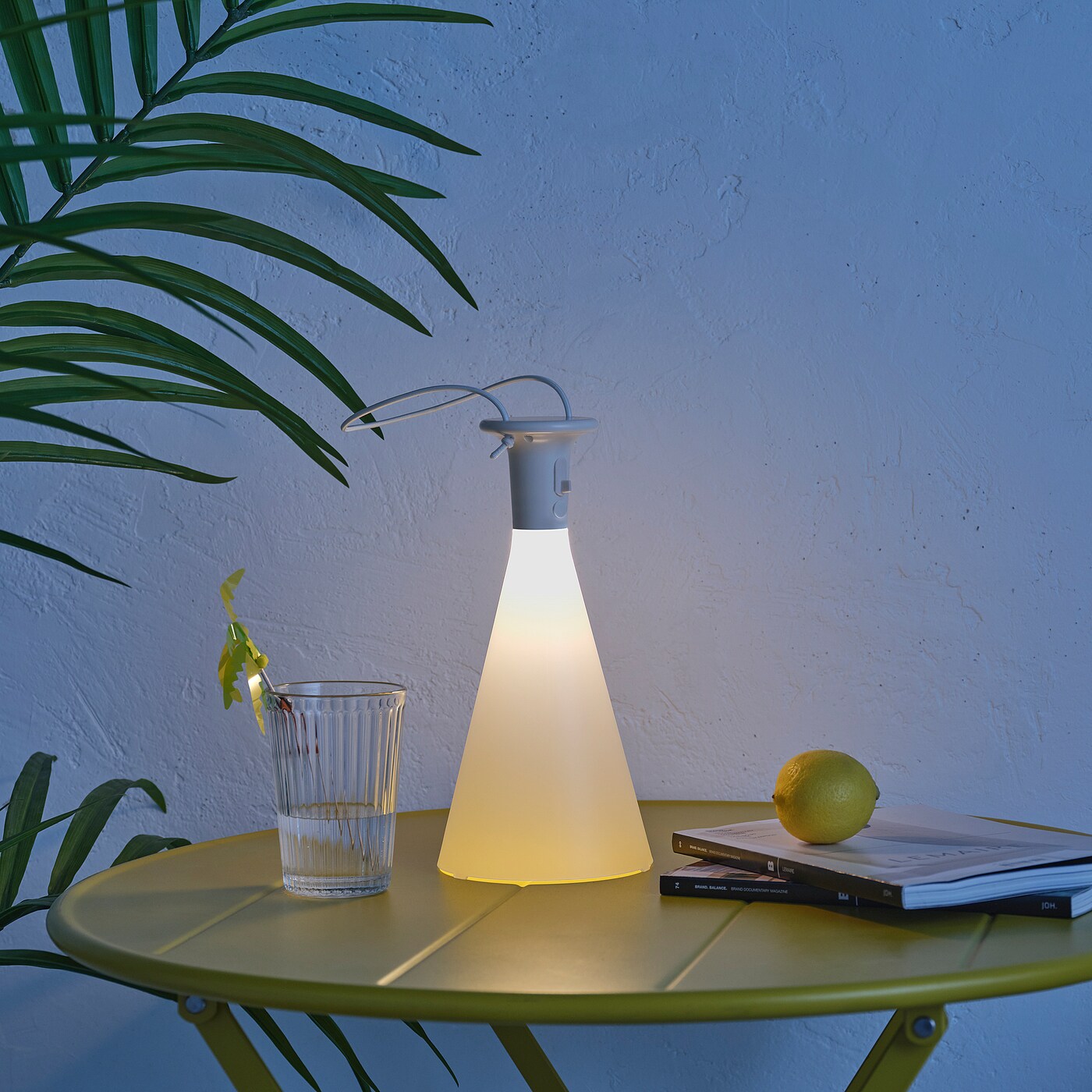 SOLVINDEN LED table lamp battery-operated outdoor/cone-shaped