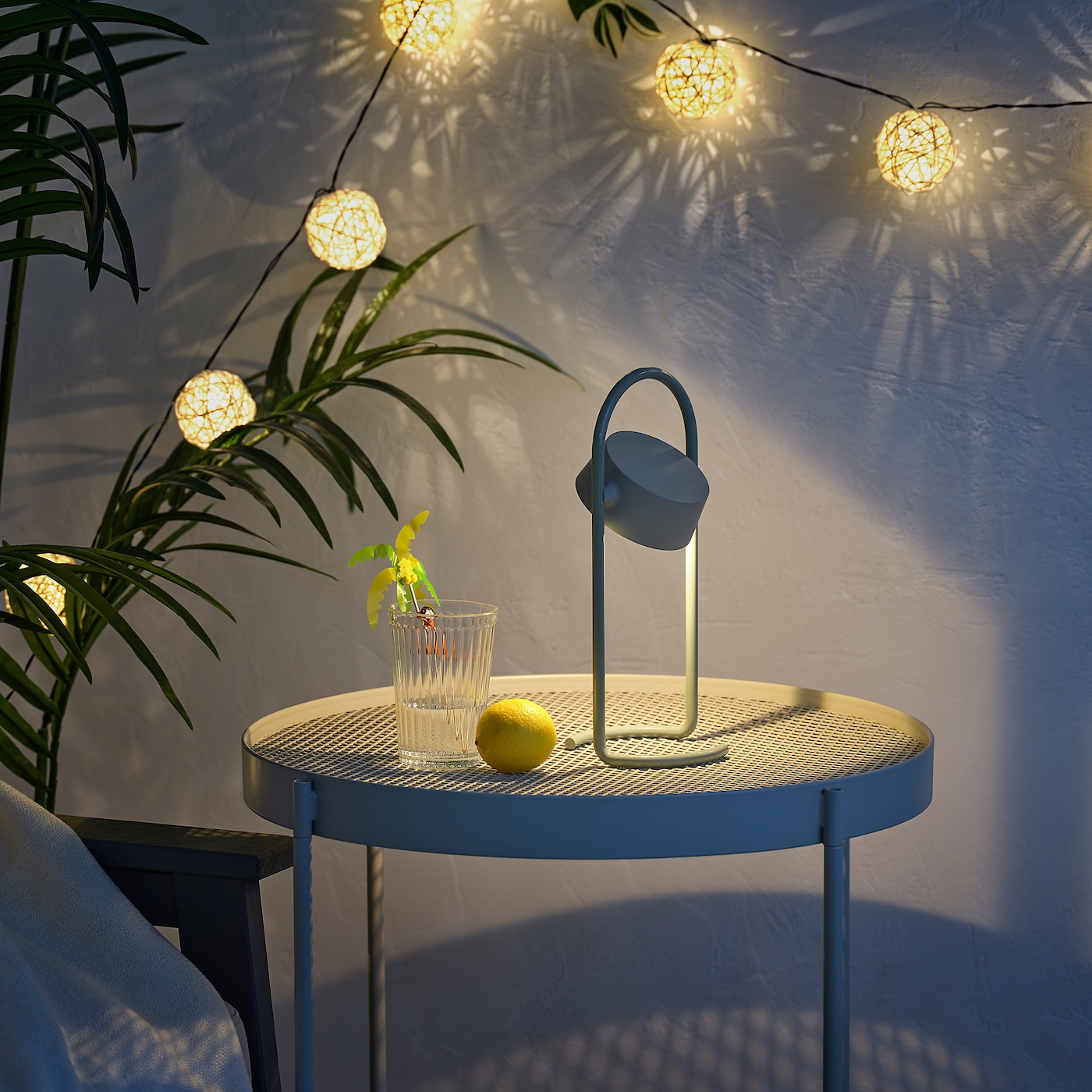 SOLVINDEN LED table lamp battery operated outdoor green IKEA