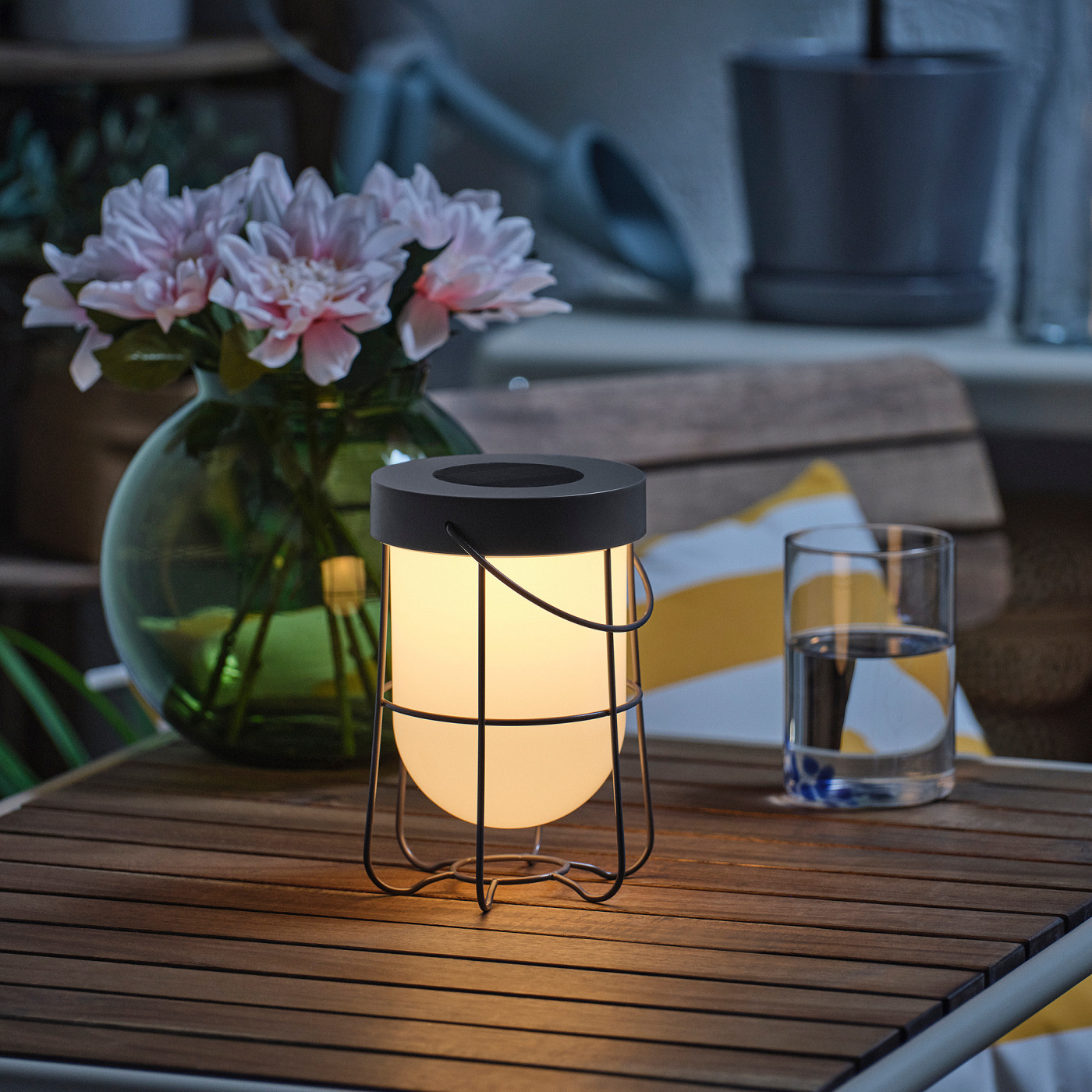 SOLVINDEN table lamp solar-powered/grey - IKEA