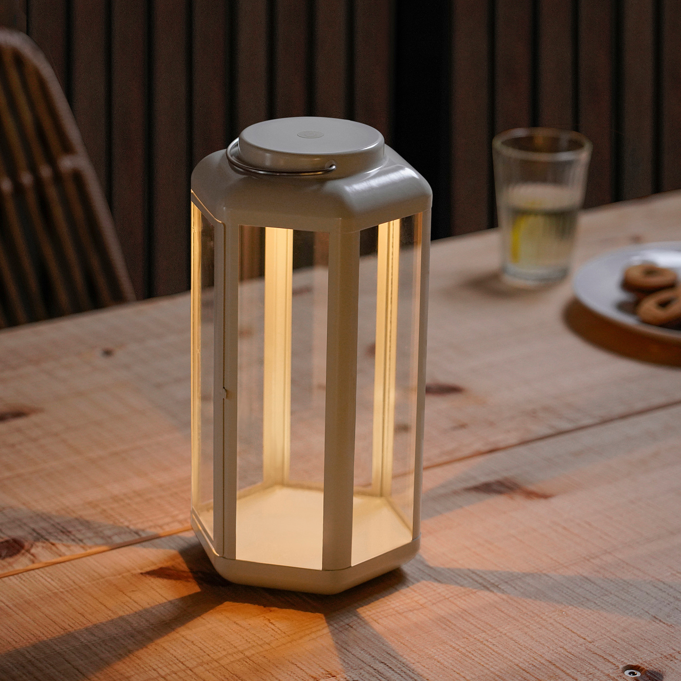 SOMMARLÅNKE LED decorative table lamp lantern outdoor/battery