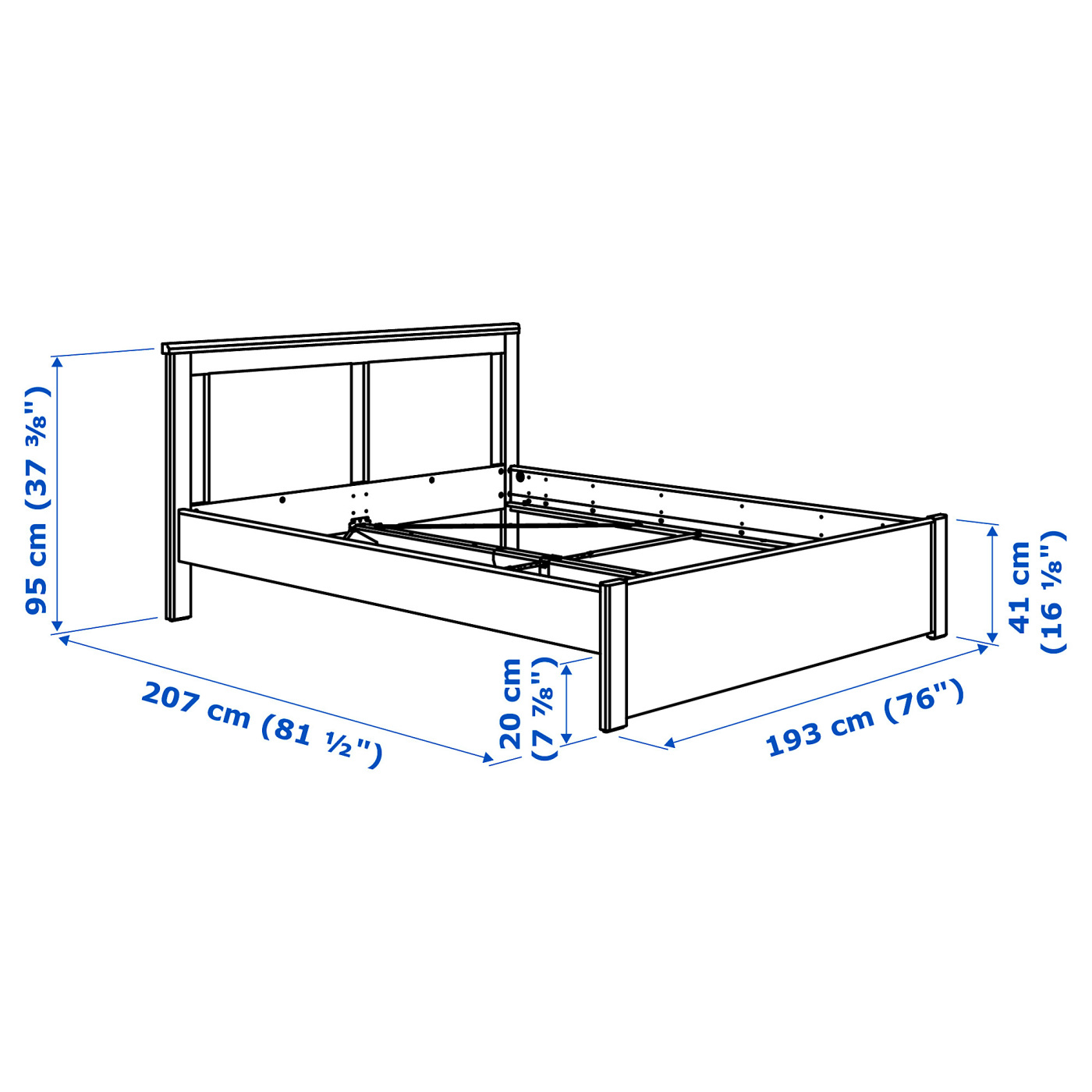 家具 SONGESAND 140x200 cm SONGESAND bed frame, white, 140x200 cm - IKEA