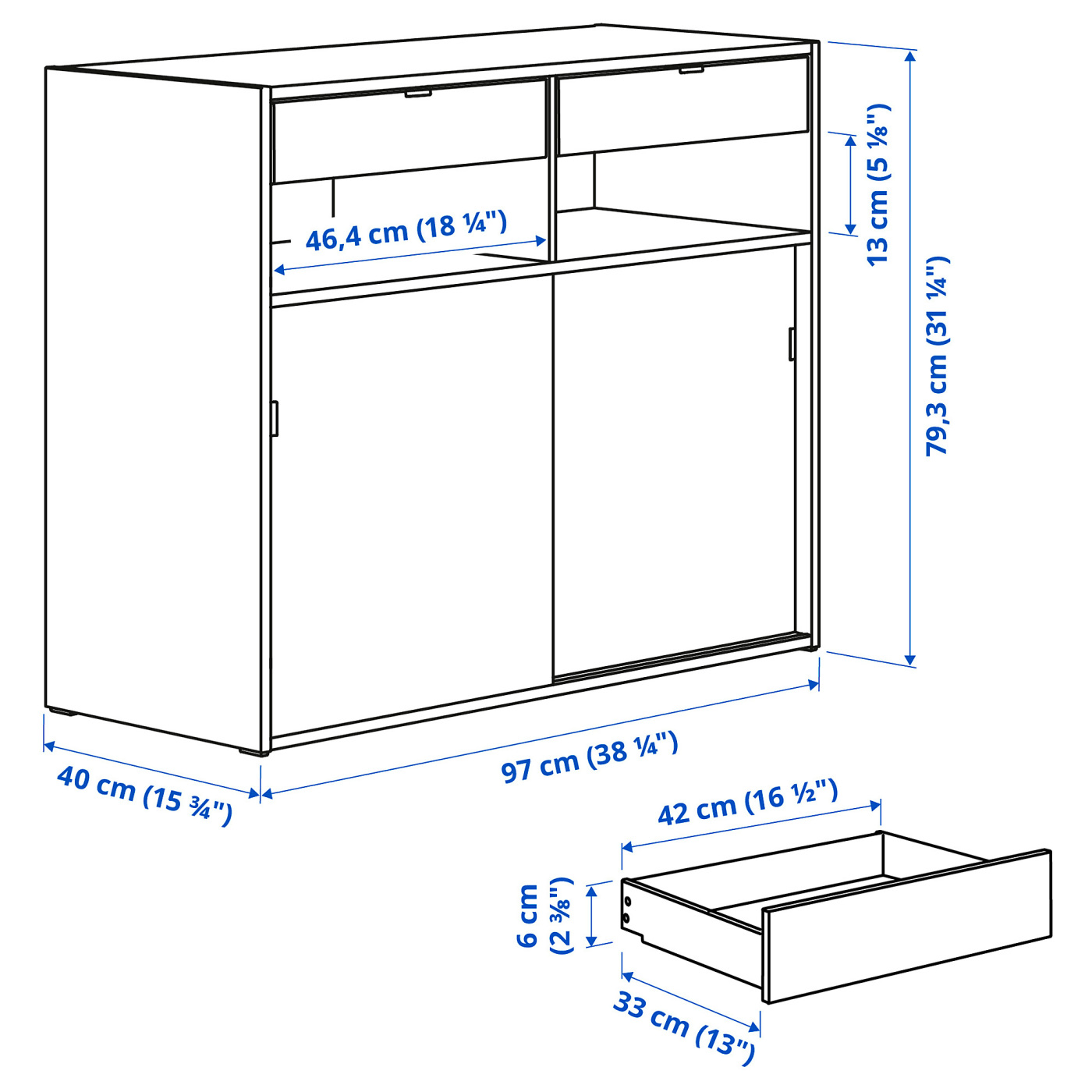 SPIKSMED sideboard light grey - IKEA